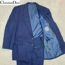 【極美品】Chirstian Diar クリスチャンディオール　セットアップ　スーツ　ネイビー　紺色　裏地ロゴ　M シングル　2B_画像1