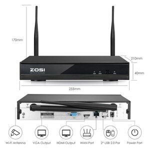 Jf-92 ZOSI 8CH CCTV システムワイヤレス 1080 720P NVR 8個 屋外 P2P Wifi セキュリティカメラの画像4