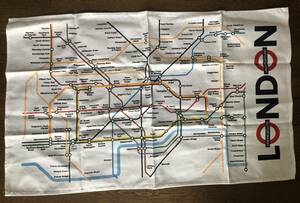 ロンドン地下鉄路線図のティータオル　（追跡付き送料込み・即決あり）