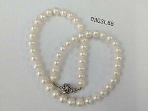 0303L68　本真珠　淡水真珠　ネックレス　刻印　約41.4ｇ