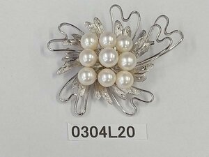 0304L20ps.@ pearl brooch approximately 17.7g