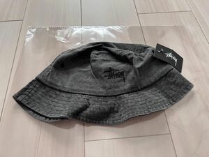 STUSSY STOCK BUCKET HAT ロゴ刺繍 ハット バケットハット 帽子 キャップグレー