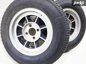 HAYASHI ハヤシレーシング ストリート 14インチ 6J +7 4穴 PCD114.3 195/70R14 スタッドレス タイヤ付き 2本 ハコスカ ケンメリ 旧車