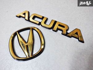  rare * Honda original North America gold emblem ACURA Acura 2 piece immediate payment shelves E3F