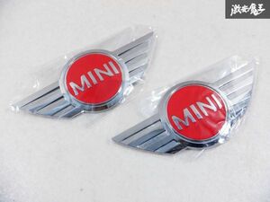 未使用 在庫有 MINI ミニ エンブレム 2枚 メッキ レッド R55 R56 R57 R58 R59 R60 R61 F54 F55 F56 F57 棚B9B