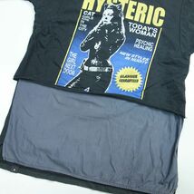 HYSTERIC GLAMOUR ヒステリックグラマー CAT SCRATCH FEVER ナイロン切り返し ロゴ プリント Tシャツ_画像3