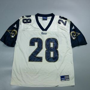 90s 00sアディダス adidas NFL Rams ロサンゼルス・ラムズ メッシュ ゲームシャツ FAULK 28