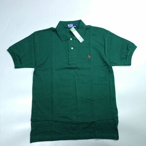 デットストック 90s 未使用タグ付 ポロラルフローレン ポニー刺繍 半袖ポロシャツ 緑 メンズ S アメリカ古着