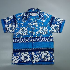 極美品 70s 80s ヴィンテージ Maluna Hawaii コットン 総柄 アロハシャツ 半袖 開襟シャツ メンズ S ハワイ USA