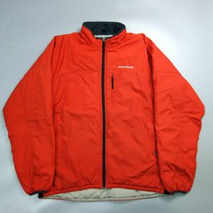 美品 mont-bell モンベル 1101212 リップストップ エクセロフト 中綿 ジャンパー サーマラップジャケット オレンジ メンズ XL