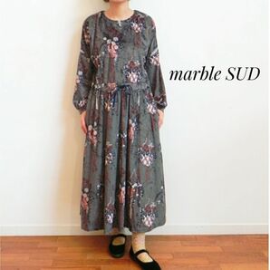 美品 marble SUD マーブルシュッド ベロアプランターワンピース グレー