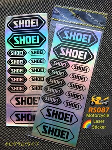 Motorcycle & Helmet Laser Rainbow Sticker□レーザー“ホログラム”反射バイクステッカー/#SHOEI●RS087×2枚セット：送料込み1199円