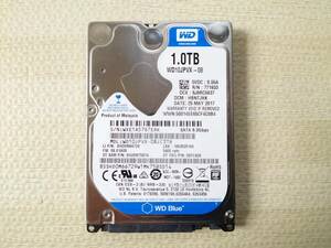 ★ Western Digital WD10JPVX 2.5インチ1TB 内蔵HDD Serial ATA600 5400rpm 使用時間460時間 9.5mm