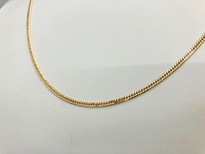 K18 6 surface double |10.2g|50. flat necklace | structure . department stamp equipped store receipt possible 