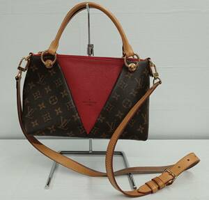 【鑑定済み／保存袋付】LOUIS VUITTON ルイ・ヴィトン モノグラム Vトート M43966 FL0291 2WAYバッグ モノグラム × レッド