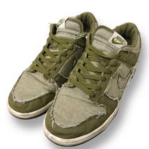 2005年製 NIKE DUNK LOW CL DENIM ローカットスニーカー カーキ 29cm ナイキ ダンクロー デニム 店舗受取可_画像2