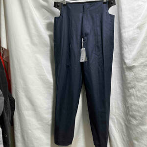 H&M × TOGA ARCHIVES Leather Tab Tailored Trousers Size:48 Pure Wool Navy エイチアンドエム トーガ レザータブテーラードパンツ