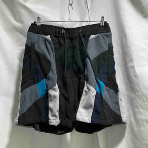 FACETASM Multi Color Fleece Shorts No.CSW-PT-M05 Size:3 Black ファッセッタズム フリースショーツ ブラック