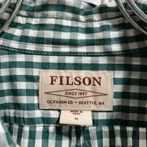 FILSON WASHED FEATHER CLOTH SHIRT 長袖シャツ ギンガムチェック グリーン M フィルソン_画像3