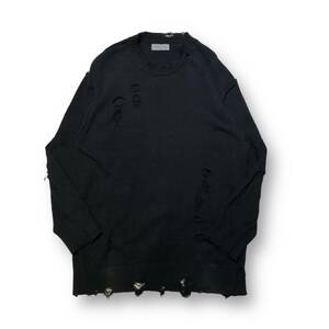 24SS YOHJI YAMAMOTO POUR HOMME 7G1P HOLE DESIGN DAMAGED LONG SLEEVE design long sleeve Yohji Yamamoto pool Homme store receipt possible 