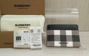 BURBERRY/バーバリー/カードケース/チェック＆レザーカードケース/ダークバーチブラウン/ブラック系×ホワイト系×ブラウン系