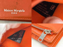Maison Margiela Paris 11 メゾン マルジェラ レザー 二つ折り財布 小銭入れ付 サイズUNI イタリア製 オレンジ_画像6