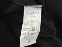 AURALEE オーラリー 半袖Tシャツ ウール100% ブラックA22ST01WU オーバーサイズ メンズ サイズ:4_画像6