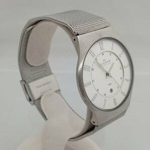 SKAGEN 233XLSS 時計 スカーゲン ベーシック 白文字盤 クォーツ メンズ 腕時計の画像4