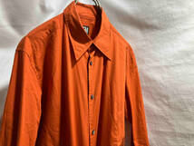 90s PPFM color cotton long shirt カラー コットン 長袖 シャツ オレンジ SIZE FREE ピーピーエフエム_画像3
