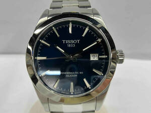 TISSOT ティソ／T127407／ジェントルマン　パワーマティック 80 シリシウム／自動巻き／青文字盤