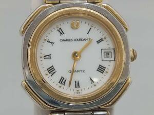 CHARLES JORDAN 1041711 clock Charles Jourdan white face quartz lady's wristwatch 