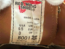 RED WING レッドウイング 8001 レザーシューズ オックスフォード オロラセット プレーントゥ メンズ 27.5cm USA製_画像6