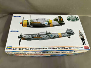 【内袋未開封】プラモデル ハセガワ 1/72 B-239 バッファロー & メッサーシュミット Bf109G-6 'ユーティライネン' w/フィギュア