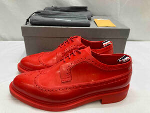 THOM BROWNE. トム・ブラウン ウィングチップ　　26.0cm LONGWING BROGUE IN TPU RUBBER レッド　箱あり　シューズ袋付き