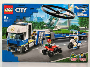 正規品LEGO 60244 ポリス ヘリコプターの輸送※レゴシティ 街シリーズ 警察 ドロボウ バイク 車 中古