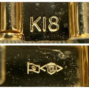 K18 六面ダブル喜平 ブレスレット 18.5cm 15.7g 幅0.5cm 中折れクラスプの画像4