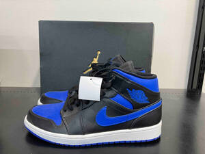 NIKE ナイキ AIR JORDAN 1 MID BLACK/BLUE エア ジョーダン 1 ミッド スニーカー シューズ 554724-068 28cm 黒 ブラック 青 ブルー メンズ