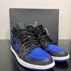 NIKE ナイキ AIR JORDAN 1 MID BLACK/BLUE エア ジョーダン 1 ミッド スニーカー シューズ 554724-068 28cm 黒 ブラック 青 ブルー メンズの画像3