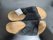 BIRKEN STOCK ビルケンシュトック Zurich チューリッヒ サンダル ソフトフットベッド スエード生地 茶黒 ブラック 43 28cm メンズ_画像5