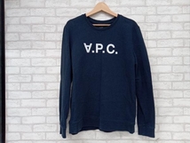 A.P.C. アーペーセー 長袖 スウェット トレーナー 長袖Tシャツ ロンT カットソー ネイビー メンズ L 状態考慮 ベーシック_画像1