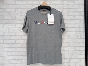 美品 MONCLER H0918C000438390T モンクレール ロゴT 半袖Tシャツ グレー メンズ S インポート