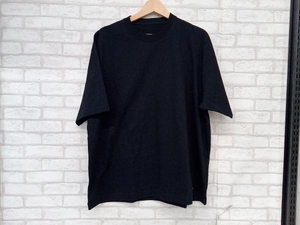 ENNOY SS21BRENCT09AM エンノイ メンズ Lサイズ ブラック 半袖Tシャツ カットソー 丸首 ラバーロゴ 裾 コットン