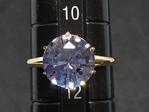 K18 18金 YG ブルー 青石 デザイン リング 指輪 イエローゴールド 2.2g #11 店舗受取可_画像7