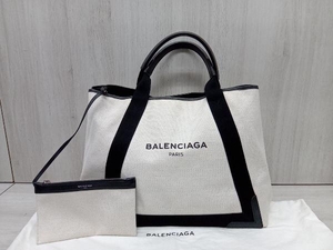 BALENCIAGA／キャンバス カバM／ブラック×ホワイト バッグ ポーチ・保存袋付き 店舗受取可