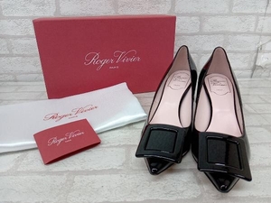 Roger Vivier Viv' In The City65 RVW61830690D1PB999 ロジェ ヴィヴイエ パンプス レディース ブラック エナメル サイズ38 ポインテッド