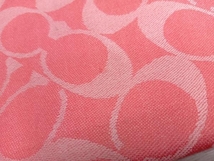 COACH ストール ピンク シグネチャー柄 幅:約60cm 長さ:約160cm_画像6
