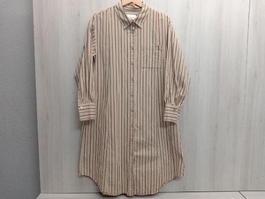 Green Label Relaxing UNITED ARROWS ユナイテッドアローズ 長袖ワンピース サイズ不明 ベージュ×グリーン×レッド ストライプ柄 膝下丈