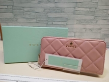 美品 未使用品 TOCCA/トッカ/PVTZSW0150/PILA LONG WALLET/長財布/ピンク/キルティング/牛革/箱あり_画像1