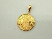 【K24】2.0g 純金 トップ 20/1oz 貴金属 金 ゴールド アルフォンス・ミュシャ 130周年 コイン 中古_画像4