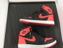 NIKE ナイキ WMNS AIR JORDAN 1 RETRO HI OG SATIN BRED スニーカー サイズ28.5cm レッド 店舗受取可_画像3